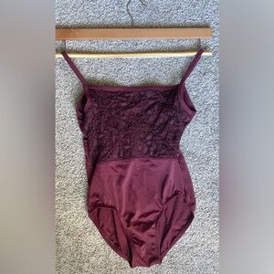 Chic Lace Bodysuit in Deep Burgundy